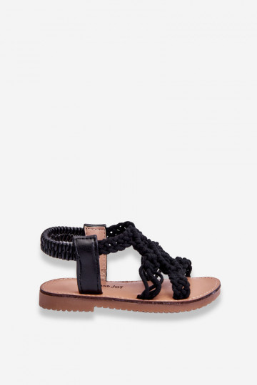 Geflochtene Kindersandalen in der Farbe Schwarz Tracy 2