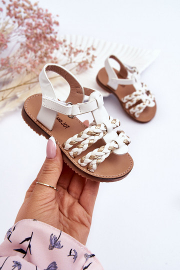 Kindersandalen mit Riemen in der Farbe Weiß Sammy