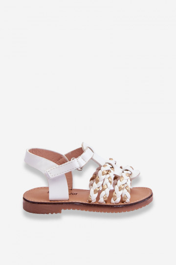 Kindersandalen mit Riemen in der Farbe Weiß Sammy 2