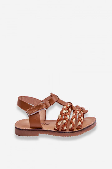 Kindersandalen mit Riemchen in brauner Farbe Sammy 2