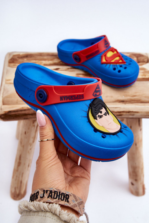 Kinderhausschuhe im Crocs-Stil Superman Grendene Kids JJ385004 blau Kinderhausschuhe im Crocs-Stil Superman Grendene Kids JJ385004 blau