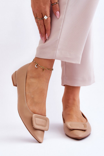 Klassisches Modell Ballerinas mit Verzierungen beige Rivea