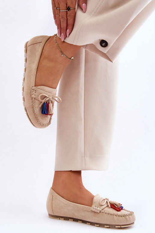Wildledermokassins mit Quasten in Beige Dorine Wildledermokassins mit Quasten in Beige Dorine