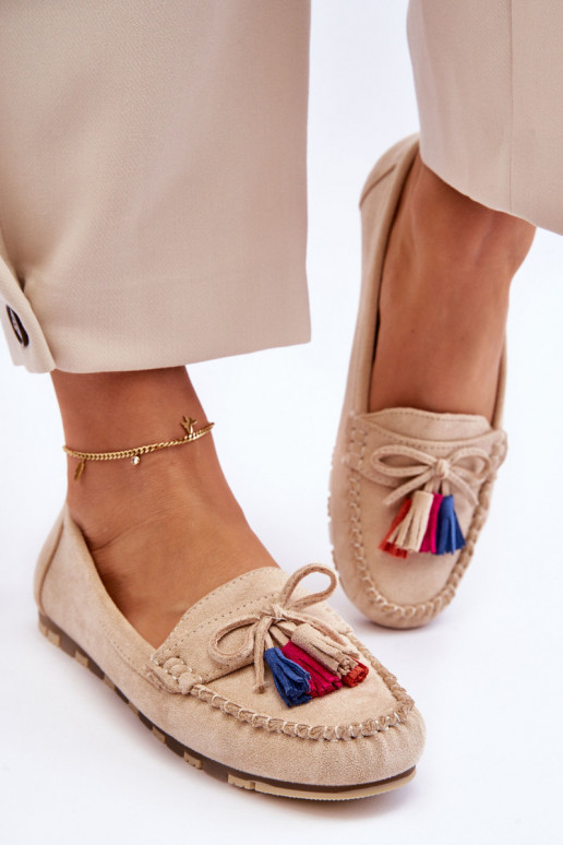 Wildledermokassins mit Quasten in Beige Dorine Wildledermokassins mit Quasten in Beige Dorine