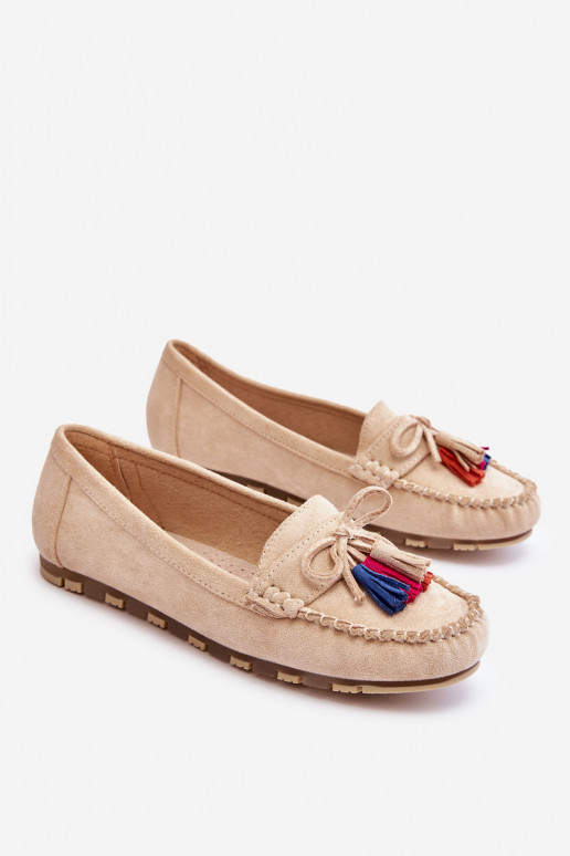 Wildledermokassins mit Quasten in Beige Dorine Wildledermokassins mit Quasten in Beige Dorine