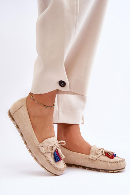 Wildledermokassins mit Quasten in Beige Dorine Wildledermokassins mit Quasten in Beige Dorine