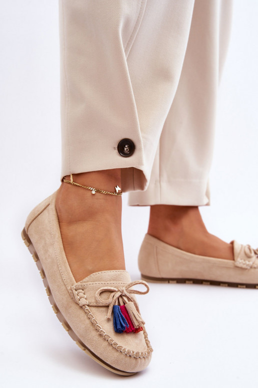 Wildledermokassins mit Quasten in Beige Dorine Wildledermokassins mit Quasten in Beige Dorine