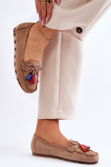 Wildledermokassins mit Quasten in Beige Dorine 2