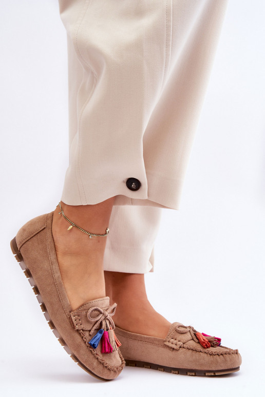 Wildledermokassins mit Quasten in Beige Dorine Wildledermokassins mit Quasten in Beige Dorine