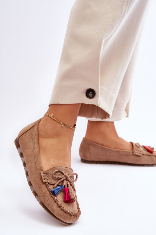Wildledermokassins mit Quasten in Beige Dorine Wildledermokassins mit Quasten in Beige Dorine