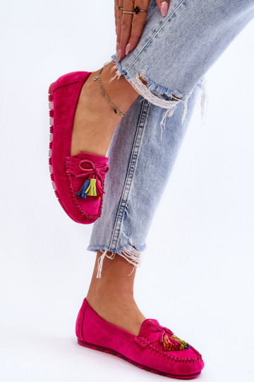 Wildledermokassins mit Quasten in rosa Dorine 2