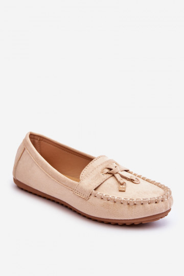 Klassische Wildledermokassins in Beige von Good Time