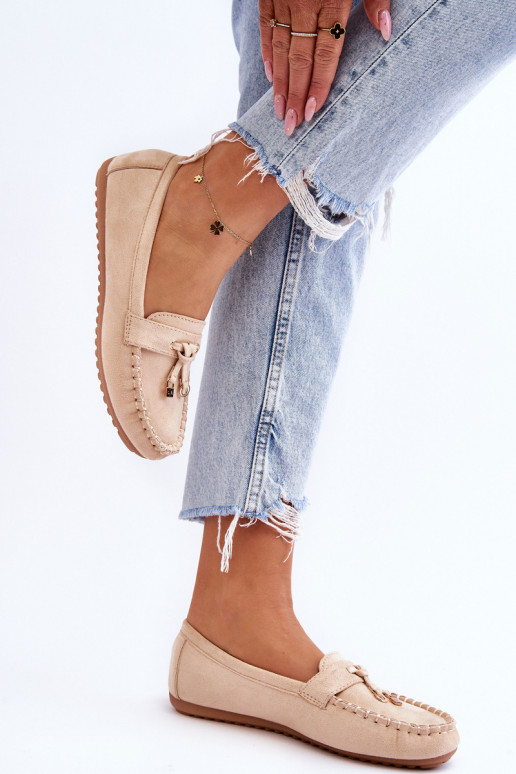 Klassische Wildledermokassins in Beige von Good Time Klassische Wildledermokassins in Beige von Good Time