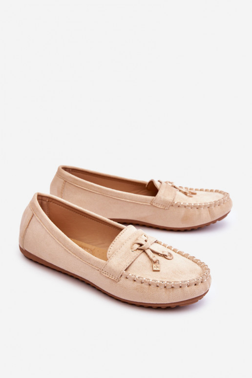 Klassische Wildledermokassins in Beige von Good Time Klassische Wildledermokassins in Beige von Good Time