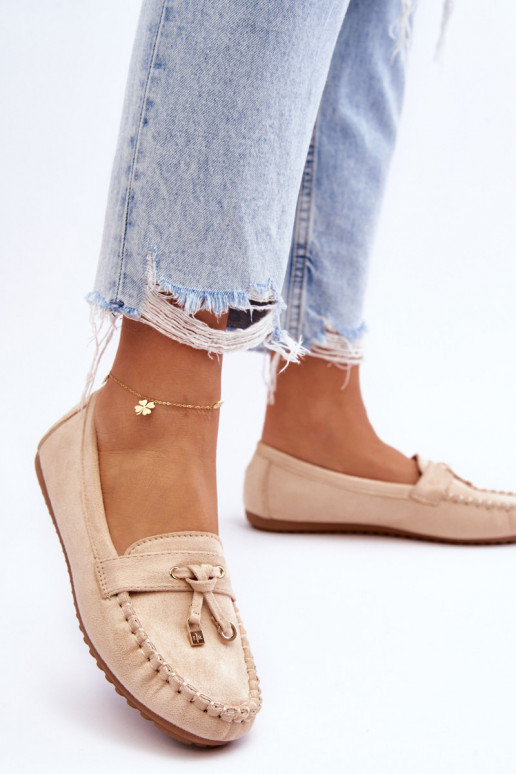 Klassische Wildledermokassins in Beige von Good Time Klassische Wildledermokassins in Beige von Good Time