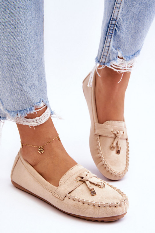 Klassische Wildledermokassins in Beige von Good Time Klassische Wildledermokassins in Beige von Good Time