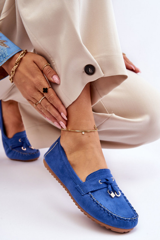 Klassische Wildledermokassins in Blau von Good Time Klassische Wildledermokassins in Blau von Good Time