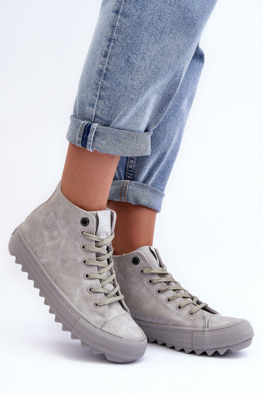 Freizeitschuhe Big Star Groß sich Zuarm laufen graue Farbe GG274070