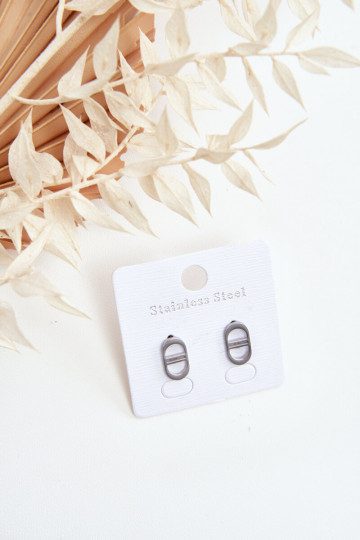 Ovale Ohrringe in silberner Farbe