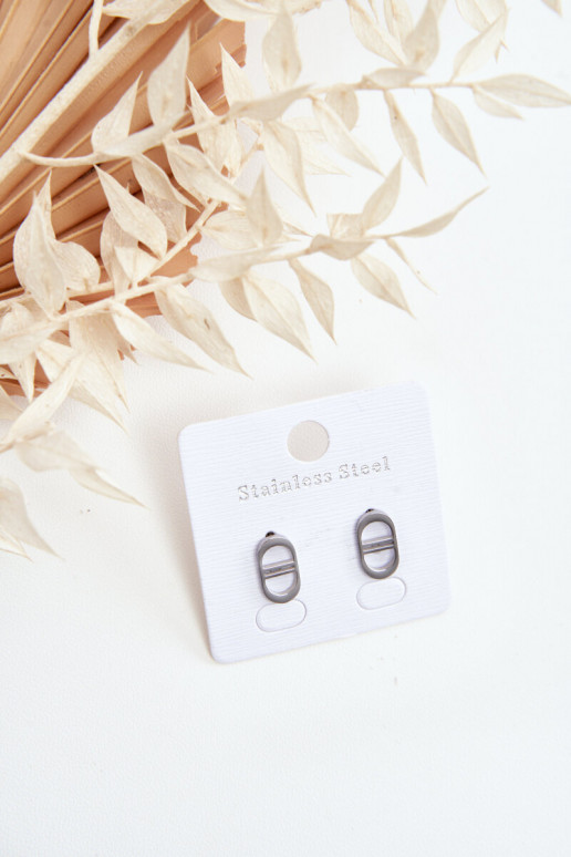 Ovale Ohrringe in silberner Farbe