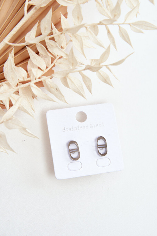Ovale Ohrringe in silberner Farbe