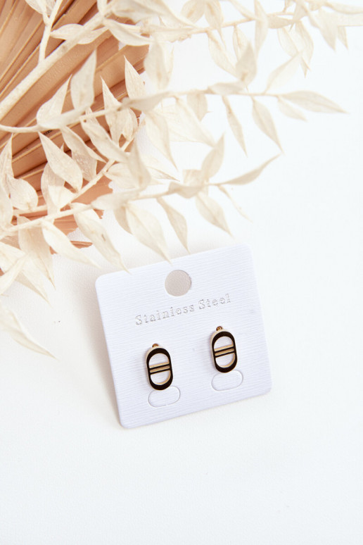 Ovale Ohrringe in Goldfarbe Ovale Ohrringe in Goldfarbe