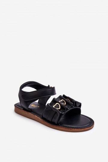 Kindersandalen mit Klebeverschlüssen in der Farbe Schwarz Havana
