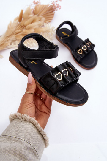 Kindersandalen mit Klebeverschlüssen in der Farbe Schwarz Havana 2