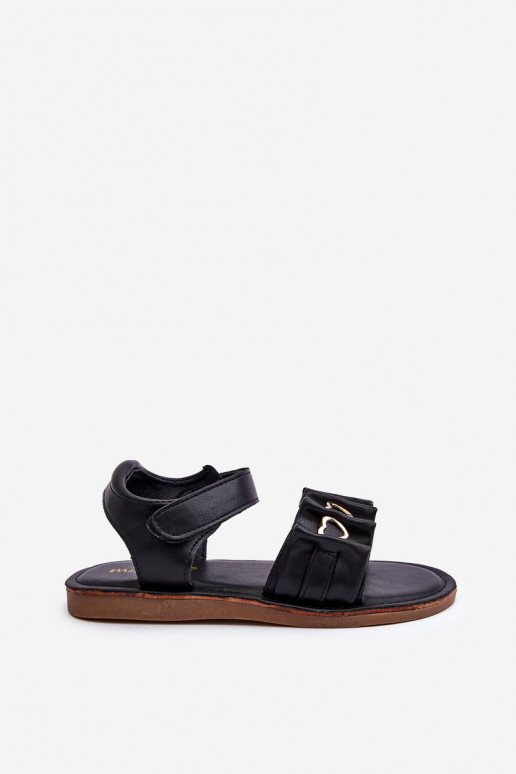 Kindersandalen mit Klebeverschlüssen in der Farbe Schwarz Havana