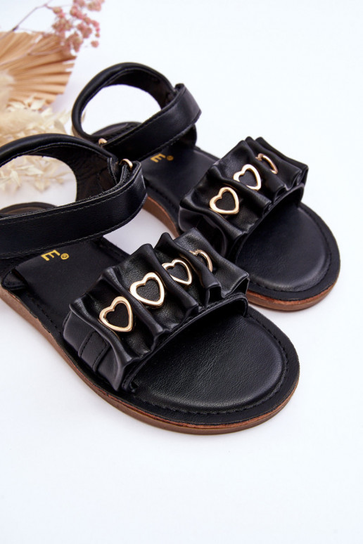 Kindersandalen mit Klebeverschlüssen in der Farbe Schwarz Havana