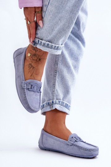 Wildledermokassins in Blau von Rabell 2