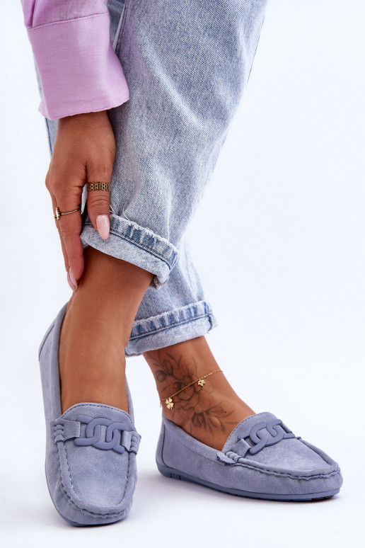 Wildledermokassins in Blau von Rabell