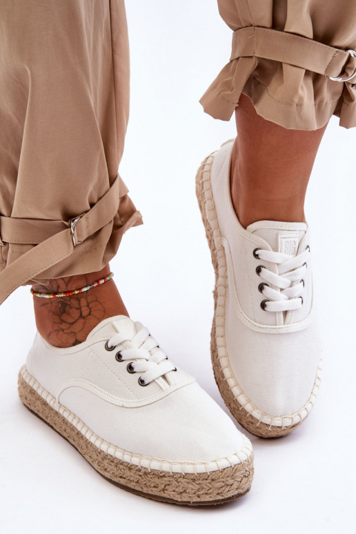 Schnür-Freizeitschuhe Espadrilles Big Star LL274833 weiße Farbe Schnür-Freizeitschuhe Espadrilles Big Star LL274833 weiße Farbe