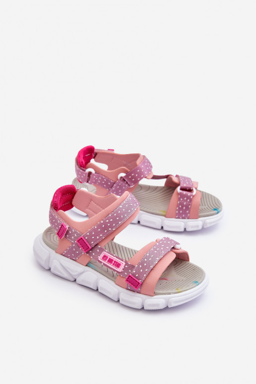 Kindersandalen mit Klebeverschlüssen Big Star LL374202 rosa Farbe