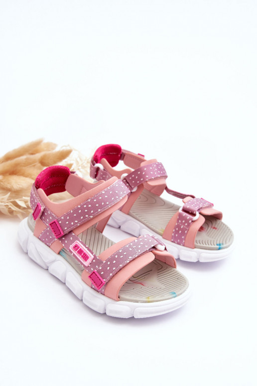 Kindersandalen mit Klebeverschlüssen Big Star LL374202 rosa Farbe