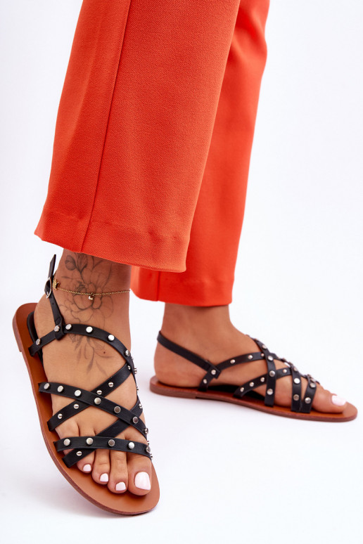 Damensandalen mit schönen Details in der Farbe Schwarz von Alemona Damensandalen mit schönen Details in der Farbe Schwarz von Alemona