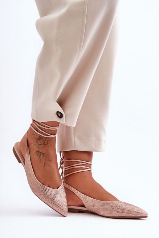 mit Riemen Ballerinas verziert beige Jange
