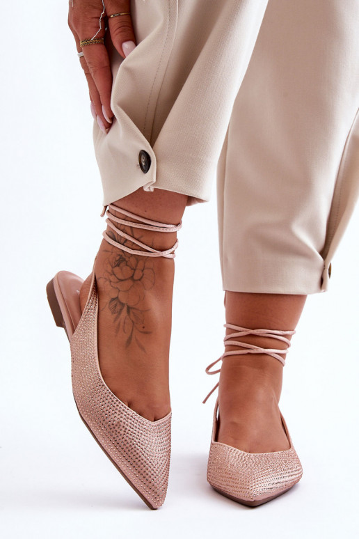 mit Riemen Ballerinas verziert beige Jange