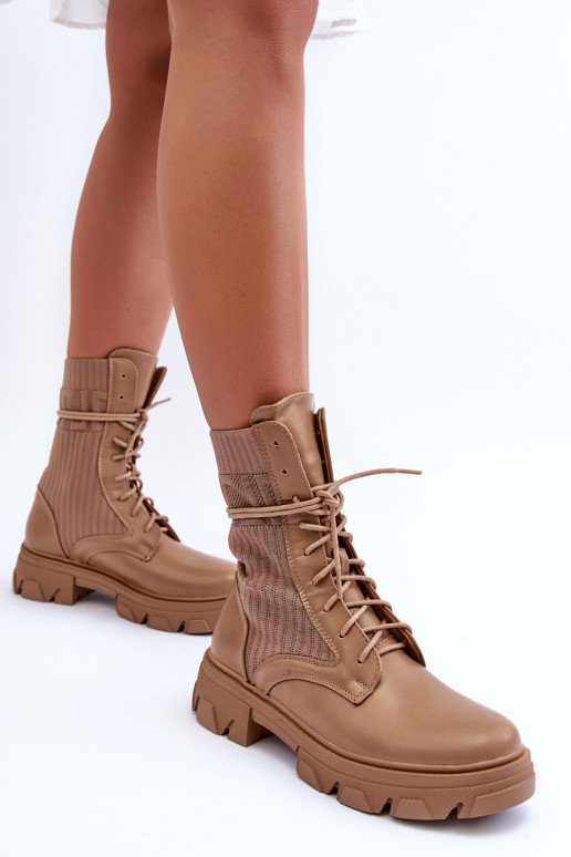 Stiefeletten mit Schnürsenkel beige Marlissa Stiefeletten mit Schnürsenkel beige Marlissa