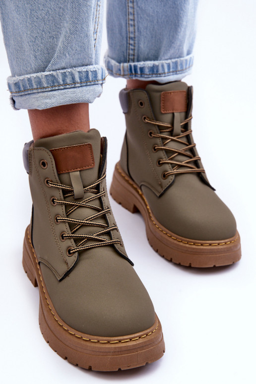 Schuhe Stiefel erwärmte grüne Farbe Corbin Schuhe Stiefel erwärmte grüne Farbe Corbin