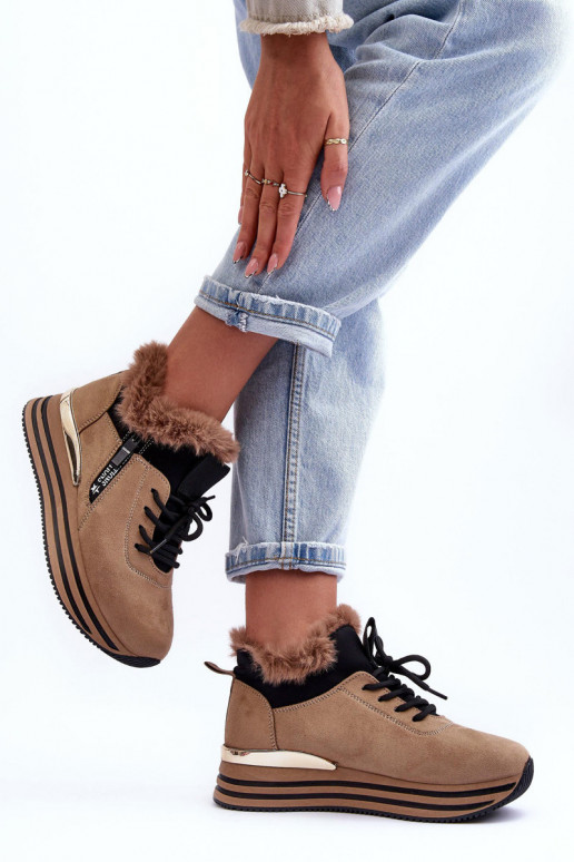 Plateau-Sneaker mit Fell in Beige Jamarie Plateau-Sneaker mit Fell in Beige Jamarie