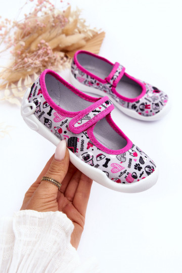 Kinderhausschuhe/Ballerinaschuhe Befado 114X521 grau-rosa Farbe 2