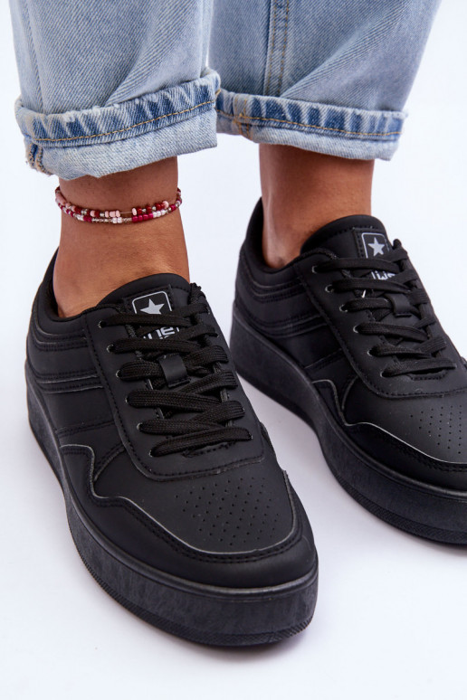 Sportschuhe mit Plateau in der Farbe Schwarz von Pudina