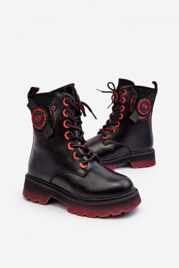 Warme Kinderstiefel in der Farbe Schwarz von Askya 2