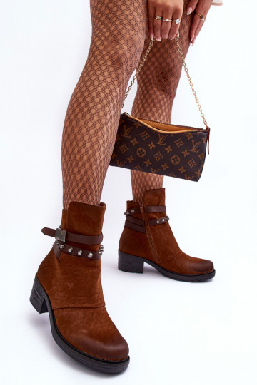 Warme Stiefel mit Absatz in brauner Farbe Effie 2