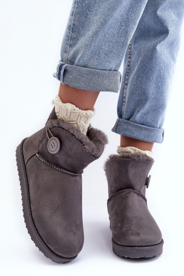Gewärmte Schneestiefel mit Ornamenten in der grauen Farbe Siriol 2