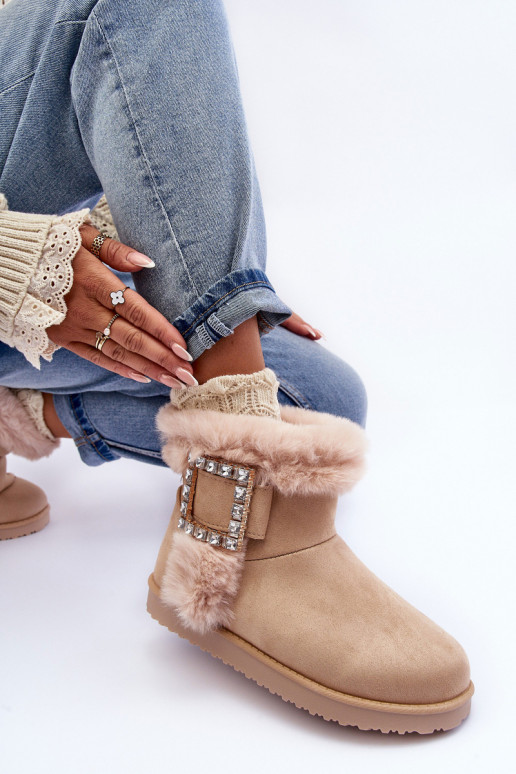 Gewärmte Schneestiefel mit Schnallen beige Dulca Gewärmte Schneestiefel mit Schnallen beige Dulca