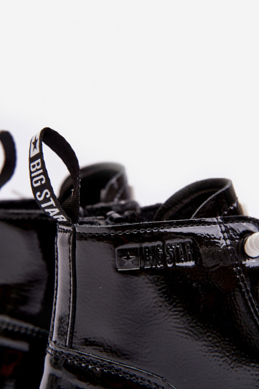 Erwärmt mit Lackeffekt Stiefel Kinder Big Star MM374147 schwarze Farbe Erwärmt mit Lackeffekt Stiefel Kinder Big Star MM374147 schwarze Farbe