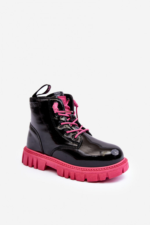 Beheizte Stiefel mit Lackeffekt für Kinder Big Star MM374148 Schwarz und Rosa Beheizte Stiefel mit Lackeffekt für Kinder Big Star MM374148 Schwarz und Rosa