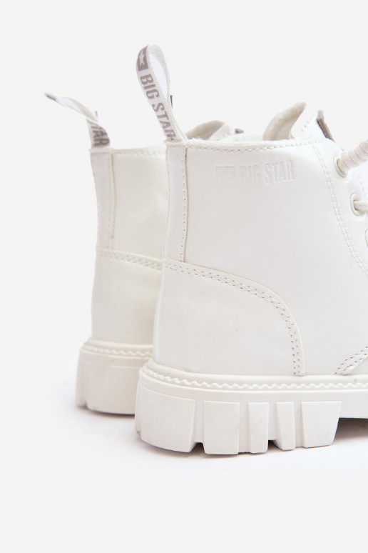 Erwärmt mit Lackeffekt Stiefel Kinder Big Star MM374142 weiße Farbe